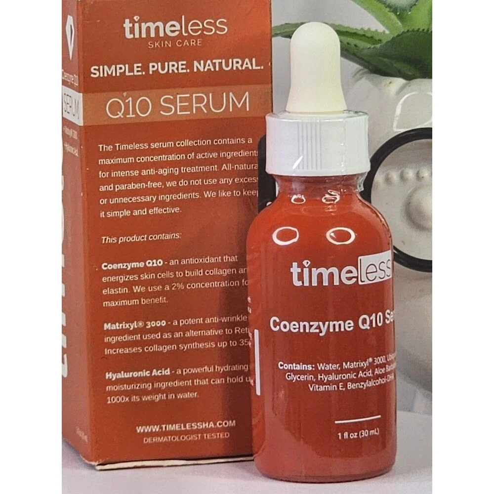 Timeless Coenzyme Q10 Serum Hyaluronic Acid & Matrixyl 3000 NIB Sealed 30ml